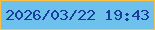 文字の大きさ：4、枠の色：ffc041、背景の色：6fc1ed、文字の色：193d9a 無料ブログパーツのブログ時計