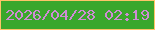 文字の大きさ：5、枠の色：ffc468、背景の色：3aa72c、文字の色：cf8cd5 無料ブログパーツのブログ時計