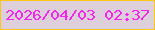 文字の大きさ：4、枠の色：ffc618、背景の色：ded0da、文字の色：f326eb 無料ブログパーツのブログ時計