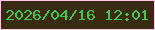 文字の大きさ：2、枠の色：ffc6e5、背景の色：392b12、文字の色：42c84c 無料ブログパーツのブログ時計