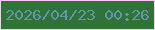 文字の大きさ：3、枠の色：ffc8f9、背景の色：31723a、文字の色：6496a7 無料ブログパーツのブログ時計