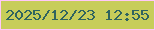 文字の大きさ：3、枠の色：ffc8f9、背景の色：c7cd5a、文字の色：30645f 無料ブログパーツのブログ時計