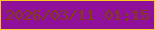 文字の大きさ：1、枠の色：ffca19、背景の色：91109a、文字の色：7f400d 無料ブログパーツのブログ時計