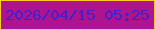 文字の大きさ：3、枠の色：ffcb25、背景の色：ad148f、文字の色：421fcd 無料ブログパーツのブログ時計