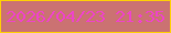 文字の大きさ：3、枠の色：ffcf05、背景の色：cb7272、文字の色：ee45c7 無料ブログパーツのブログ時計