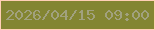 文字の大きさ：3、枠の色：ffcfb6、背景の色：838532、文字の色：a1a17e 無料ブログパーツのブログ時計