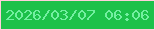 文字の大きさ：3、枠の色：ffcfdc、背景の色：1cc14a、文字の色：73efa1 無料ブログパーツのブログ時計