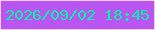 文字の大きさ：3、枠の色：ffd0e3、背景の色：b956f2、文字の色：07f1ac 無料ブログパーツのブログ時計