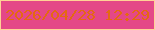 文字の大きさ：5、枠の色：ffd196、背景の色：e44887、文字の色：e46912 無料ブログパーツのブログ時計