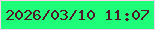 文字の大きさ：1、枠の色：ffd1ef、背景の色：1efe79、文字の色：52152a 無料ブログパーツのブログ時計
