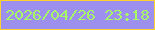 文字の大きさ：3、枠の色：ffd232、背景の色：9c8fed、文字の色：a7f864 無料ブログパーツのブログ時計