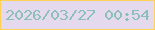 文字の大きさ：3、枠の色：ffd255、背景の色：e4d9ed、文字の色：8bbfb8 無料ブログパーツのブログ時計