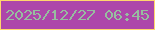 文字の大きさ：1、枠の色：ffd66d、背景の色：ad46aa、文字の色：97bd9f 無料ブログパーツのブログ時計