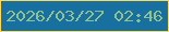 文字の大きさ：1、枠の色：ffd954、背景の色：1870a1、文字の色：90c28f 無料ブログパーツのブログ時計