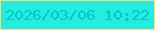 文字の大きさ：1、枠の色：ffda7f、背景の色：24ede0、文字の色：05c5c9 無料ブログパーツのブログ時計