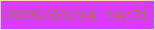 文字の大きさ：4、枠の色：ffdac4、背景の色：d73ef3、文字の色：ae6b5f 無料ブログパーツのブログ時計
