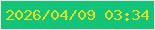 文字の大きさ：1、枠の色：ffdce3、背景の色：11c478、文字の色：e2de24 無料ブログパーツのブログ時計