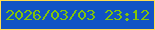 文字の大きさ：2、枠の色：ffdd50、背景の色：1153c4、文字の色：81c408 無料ブログパーツのブログ時計
