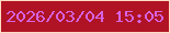 文字の大きさ：1、枠の色：ffddc1、背景の色：b01324、文字の色：d663e0 無料ブログパーツのブログ時計