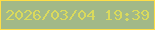 文字の大きさ：4、枠の色：ffde46、背景の色：a2b988、文字の色：dada5c 無料ブログパーツのブログ時計