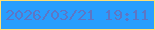 文字の大きさ：3、枠の色：ffdf74、背景の色：289efe、文字の色：5d76c5 無料ブログパーツのブログ時計