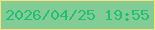 文字の大きさ：3、枠の色：ffe17a、背景の色：84cc96、文字の色：23bf74 無料ブログパーツのブログ時計