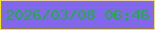 文字の大きさ：4、枠の色：ffe30e、背景の色：8267ea、文字の色：19b23b 無料ブログパーツのブログ時計