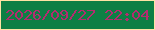 文字の大きさ：1、枠の色：ffe3a4、背景の色：0d7f44、文字の色：b32c6f 無料ブログパーツのブログ時計