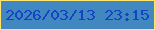 文字の大きさ：5、枠の色：ffe56d、背景の色：4288c0、文字の色：1444c5 無料ブログパーツのブログ時計