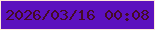 文字の大きさ：4、枠の色：ffe7db、背景の色：5c10be、文字の色：460b24 無料ブログパーツのブログ時計