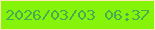 文字の大きさ：2、枠の色：ffe8b8、背景の色：86f40a、文字の色：46ab51 無料ブログパーツのブログ時計
