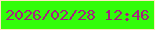文字の大きさ：3、枠の色：ffe8c1、背景の色：32fd0a、文字の色：a52180 無料ブログパーツのブログ時計
