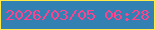 文字の大きさ：3、枠の色：ffea49、背景の色：3380b2、文字の色：fd428e 無料ブログパーツのブログ時計