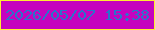 文字の大きさ：2、枠の色：ffed31、背景の色：c503be、文字の色：2974cb 無料ブログパーツのブログ時計