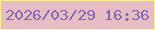 文字の大きさ：4、枠の色：ffee98、背景の色：e7bdc5、文字の色：8667b1 無料ブログパーツのブログ時計