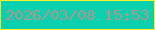 文字の大きさ：4、枠の色：fff01e、背景の色：09d0ae、文字の色：b89588 無料ブログパーツのブログ時計