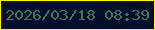 文字の大きさ：1、枠の色：fff10c、背景の色：030e2a、文字の色：3f7758 無料ブログパーツのブログ時計