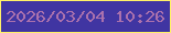 文字の大きさ：4、枠の色：fff168、背景の色：4035a2、文字の色：aa71ad 無料ブログパーツのブログ時計