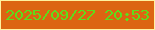 文字の大きさ：3、枠の色：fff29f、背景の色：dc6512、文字の色：5dde1b 無料ブログパーツのブログ時計