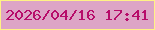文字の大きさ：2、枠の色：fff385、背景の色：dda5c6、文字の色：b70c6a 無料ブログパーツのブログ時計