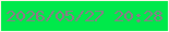 文字の大きさ：2、枠の色：fff3e9、背景の色：00e94a、文字の色：93748b 無料ブログパーツのブログ時計