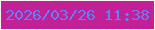 文字の大きさ：4、枠の色：fff3f3、背景の色：c12096、文字の色：697cf3 無料ブログパーツのブログ時計