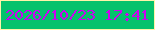文字の大きさ：5、枠の色：fff4a9、背景の色：05c26c、文字の色：cc02f1 無料ブログパーツのブログ時計