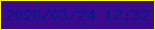 文字の大きさ：2、枠の色：fff827、背景の色：390a8a、文字の色：031890 無料ブログパーツのブログ時計