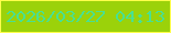 文字の大きさ：4、枠の色：fffe4c、背景の色：9bd20a、文字の色：49e092 無料ブログパーツのブログ時計