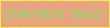 文字の大きさ：2、枠の色：f0f345、背景の色：e8a481、文字の色：68f359 無料ブログパーツのブログ時計
