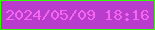 文字の大きさ：5、枠の色：36fe02、背景の色：b83dcc、文字の色：f667ef 無料ブログパーツのブログ時計