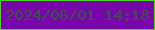 文字の大きさ：5、枠の色：4bd327、背景の色：7707aa、文字の色：3e514b 無料ブログパーツのブログ時計