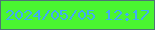文字の大きさ：5、枠の色：4d7573、背景の色：4af531、文字の色：41abf4 無料ブログパーツのブログ時計