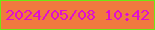 文字の大きさ：5、枠の色：70e614、背景の色：f1793f、文字の色：e00ecf 無料ブログパーツのブログ時計